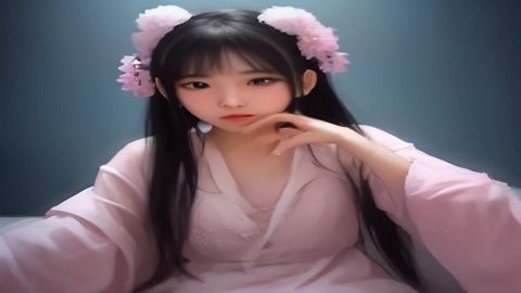 动漫美女被操视频内容预告封面图，二次元风格插画封面设计